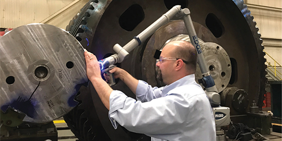 Person performing gear maintenance